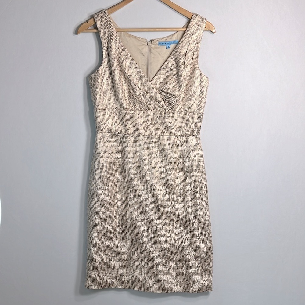 Antonio Melani Gold Zebra Sheath Dress size 4